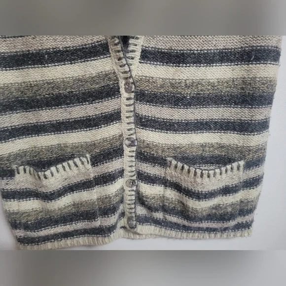 GUC- Metropolitan New York 10001  Cardigan / Sweater Button Down Striped Wool - Picture 3 of 7